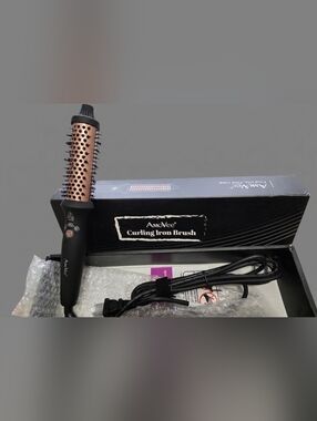 AmoVee Black Hot Air Styling Brush with Rose Gold Barrel